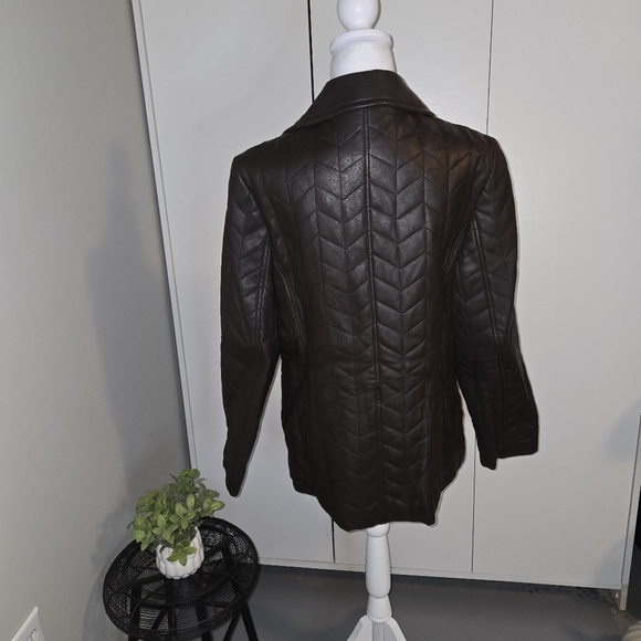 Worthington Leather Brown Large Women's Jacket - Picture 2 of 9